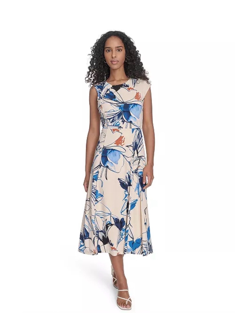 Calvin Klein Women's Printed Sleeveless A-Line Dress